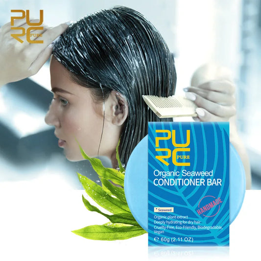 Seaweed - Coconut - Lavender Flavor shampoo Conditioner Deeply hydrating Organic Repair Damage Frizzy Hair Shampoo Bar soap TSLM2 ShopOnlyDeal