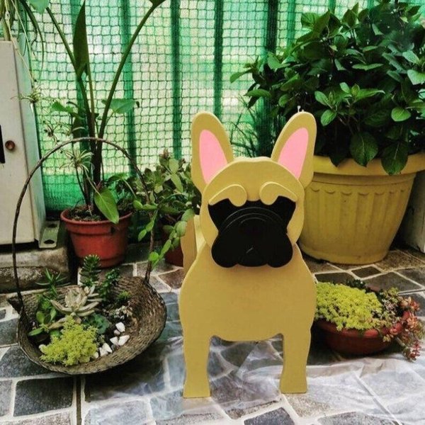 Dog Planter Garden Flower Pot Dog Shape Planter Schnauzer Bulldog Poodle Corgi Yorkshire Vase Pots DIY PVC Flower Planters Garden Home Decor ShopOnlyDeal