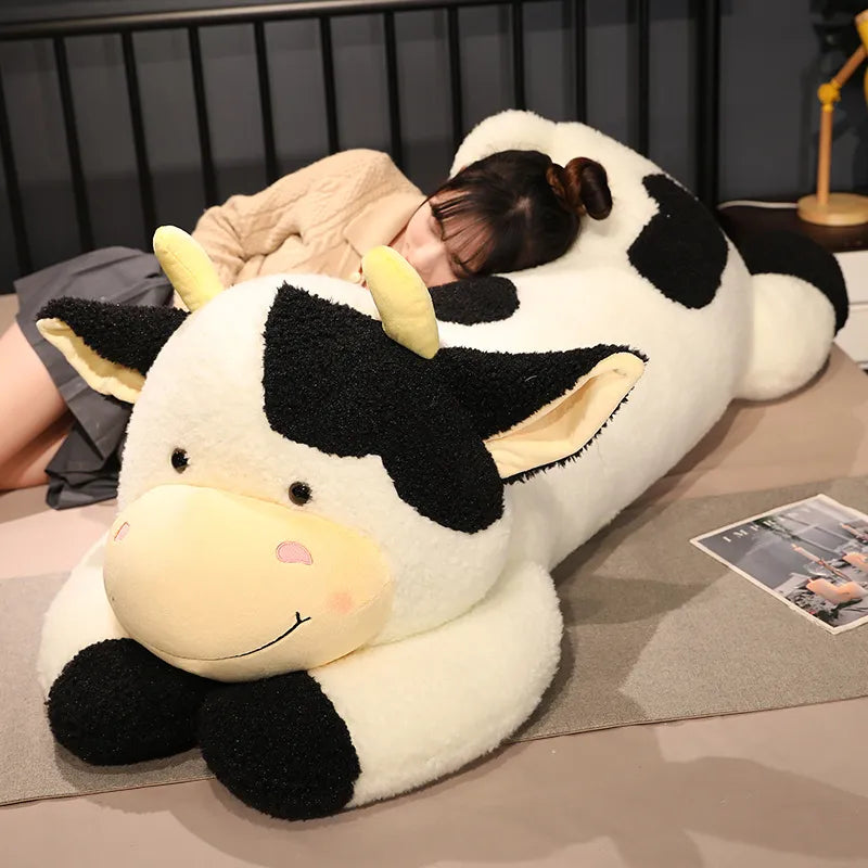 Milk Cow Kawaii Toy Hot 1pc 90cm/110cm Lovely Milk Cow Plush Toys Cartoon Stuffed Animal Cattle Dolls Sleeping Pillow For Baby Girls Birthday Gifts ShopOnlyDeal