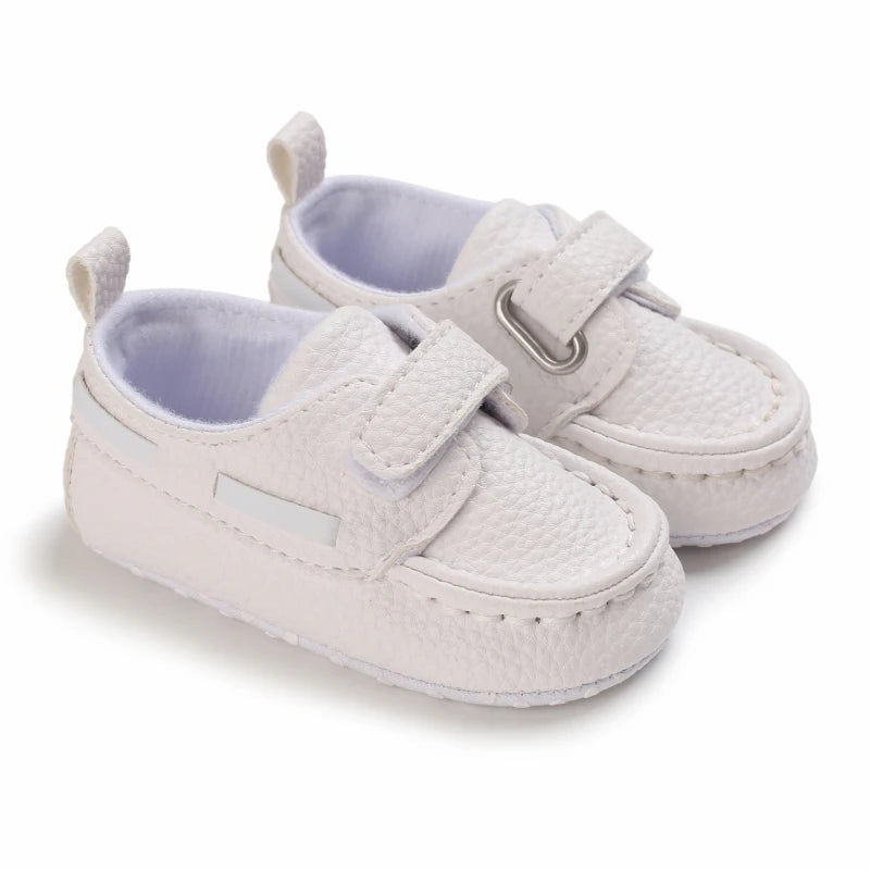 Infant Spring Shoe | Newborn Girls & Boys Recreational Baptism Non-Slip Walking Shoe | White Soft-Soled Sneaker Prewalker ShopOnlyDeal