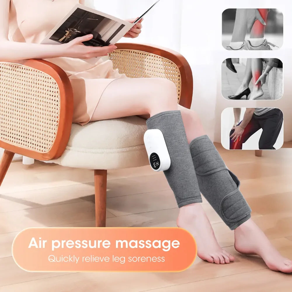 Leg Massager 360° Air Pressure Calf Massager Presotherapy Machine Household Massage Device Hot Compress Relax Leg Muscles ShopOnlyDeal