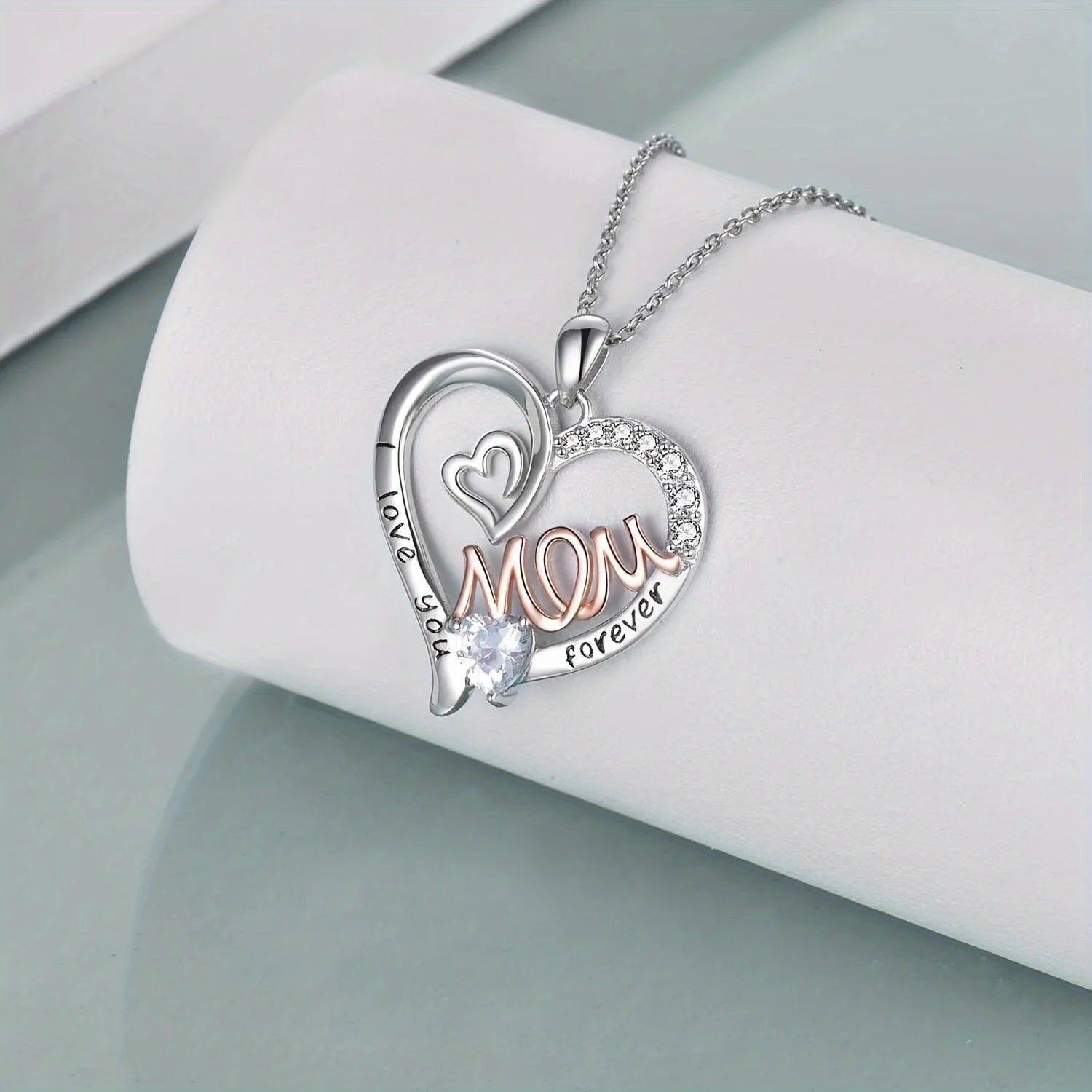 I Love You Mom Necklace With Luxury Rose Gift Box For Mom Birthday Christmas Romantic Gift 2023 Hot Fashion Jewelry Accessories ShopOnlyDeal