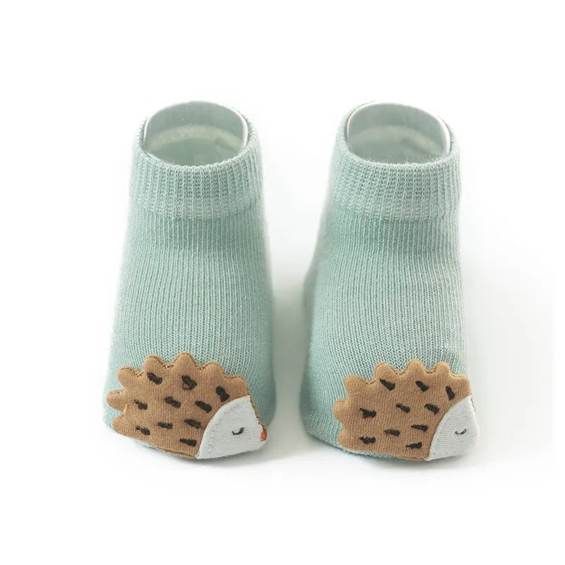 Cute Baby Boy Girl Socks - Kids Dinosaur/Fox Newborn Anti-Slip Socks for 0-3 Years, Affordable Toddler Floor Socks ShopOnlyDeal