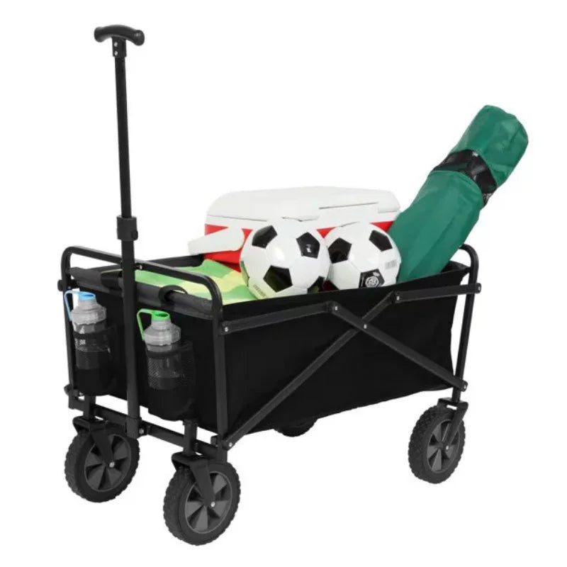 Compact Outdoor Folding Utility Wagon, Black ShopOnlyDeal