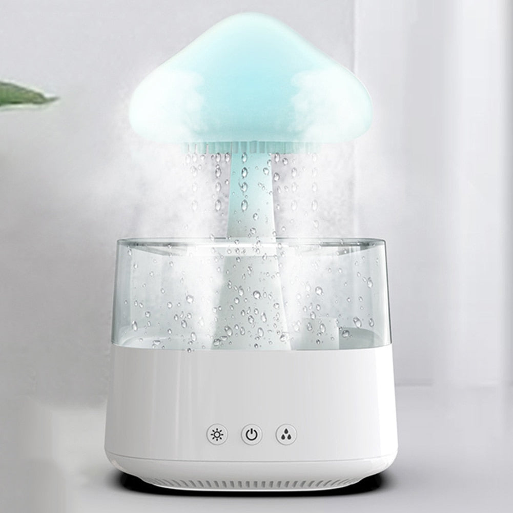 NEW Remote Control Mushroom Rain Air Humidifier Electric Aroma Diffuser Rain Cloud Smell Distributor Relax Calming Water Drops Sounds Night Lights ShopOnlyDeal