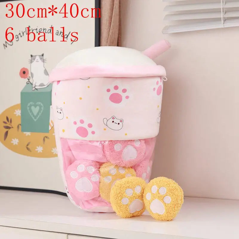 Kawaii Animal Balls Pudding Candy Bag Pillow Plush Stuffed Mini Doll of Donut Boba Milk Tea Bat Newt Cat Nap Plushie ShopOnlyDeal