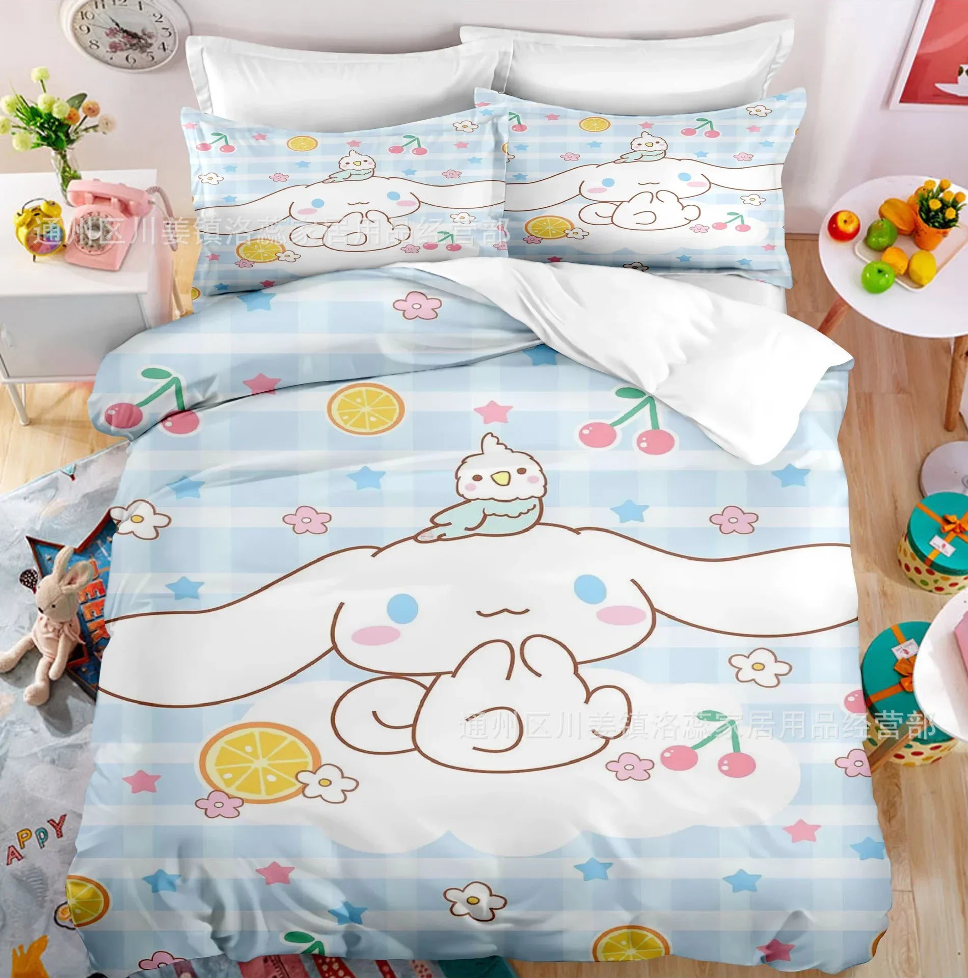 Sanrio Kuromi Series Duvet Cover Sanding Kit Digital Printing Cartoon Anime Cute Bed Home Two-piece Set Three-piece Set ShopOnlyDeal