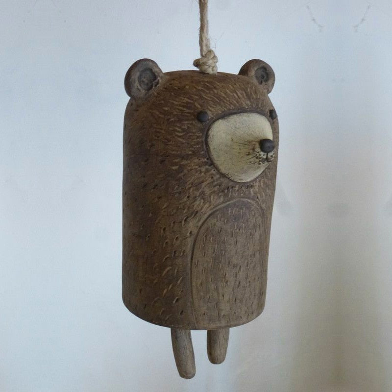 Kawaii Animal Wind Chimes Rustic Wood Room Decoration Cute Chimes Wind Bell Animal Resin Garden Metal Door Outdoor Decor Pendants ShopOnlyDeal