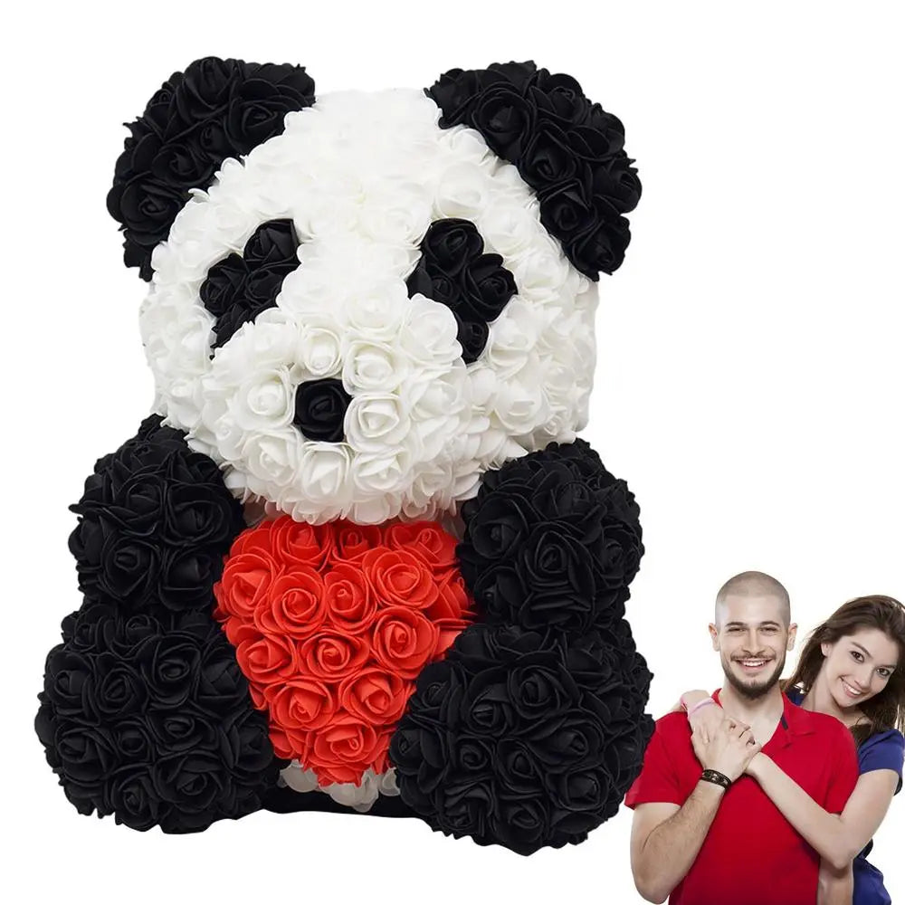 Forever Artificial Flowers Rose Panda Bear - A Perfect Gift for Girlfriend on Valentine's Day, Anniversary, Christmas, Birthday, Wedding Decor 🌹🐼💖🎁 ShopOnlyDeal