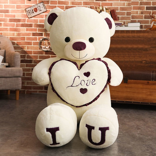 I LOVE YOU Teddy Bear 100cm Big Plush Toy Lovely Huge Stuffed Soft Bear Doll Lover Bear Kids Toy Birthday Gift For Girlfriends Valentine's day ShopOnlyDeal