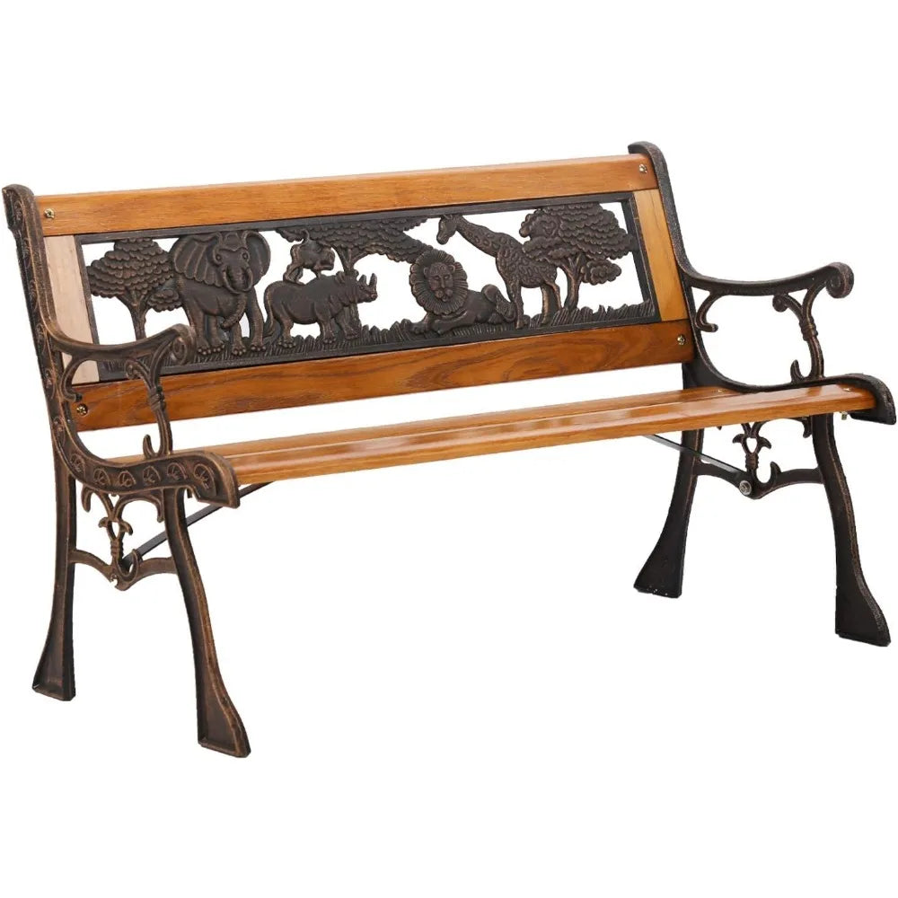 Garden bench, park outdoor bench gap, courtyard metal chair, wooden garden chair ShopOnlyDeal