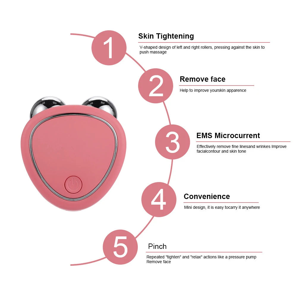 EMS Face Lifting Machine Facial Massager Microcurrent Roller Skin Tightening Rejuvenation Beauty Charging Facial Anti Wrinkle ShopOnlyDeal