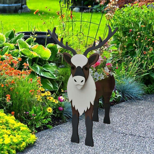 Deer Flower Pot For Garden Decoration Garden Flower Pot Cow Dog Goat Planter, Cow Corgi Labrador Flower Home Garden Pots Garden Planter Golden Pvc Decor Retrieve D9e8 ShopOnlyDeal