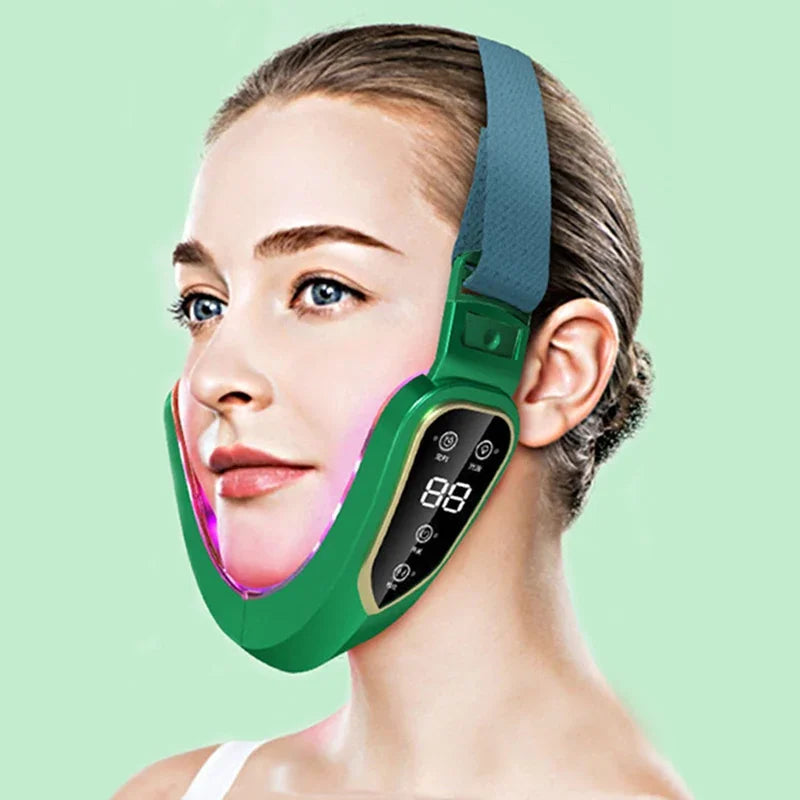 Facial Lifting Device - LED Photon Therapy, Facial Slimming, Vibration Massager, Double Chin V-shaped Cheek Lift Face ShopOnlyDeal