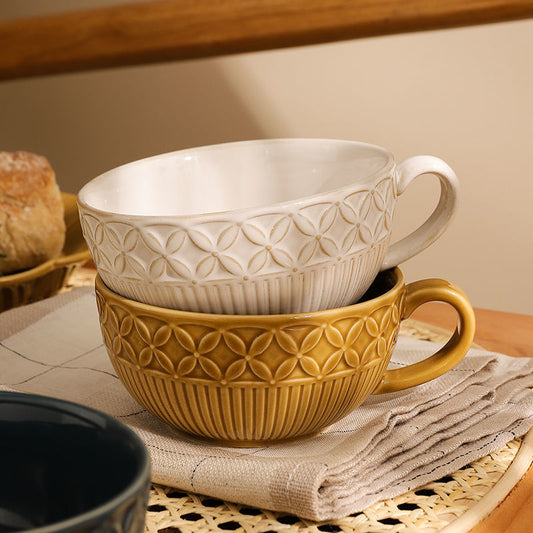 Milk Mug New Japanese Breakfast Cup Oatmeal Large Capacity Ceramic Mug Coffee Mugs Japanese Utensils Rice Bowl Ceramic ShopOnlyDeal