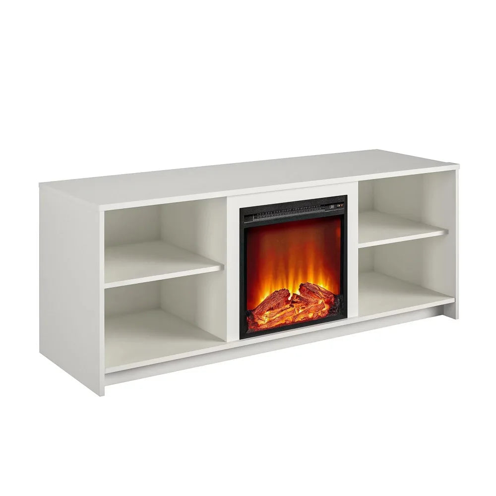 Revamp Your Living Space with the New USA Stock Mainstays Fireplace TV Stand - Perfect for TVs Up To 65 Inches, in Elegant White ShopOnlyDeal