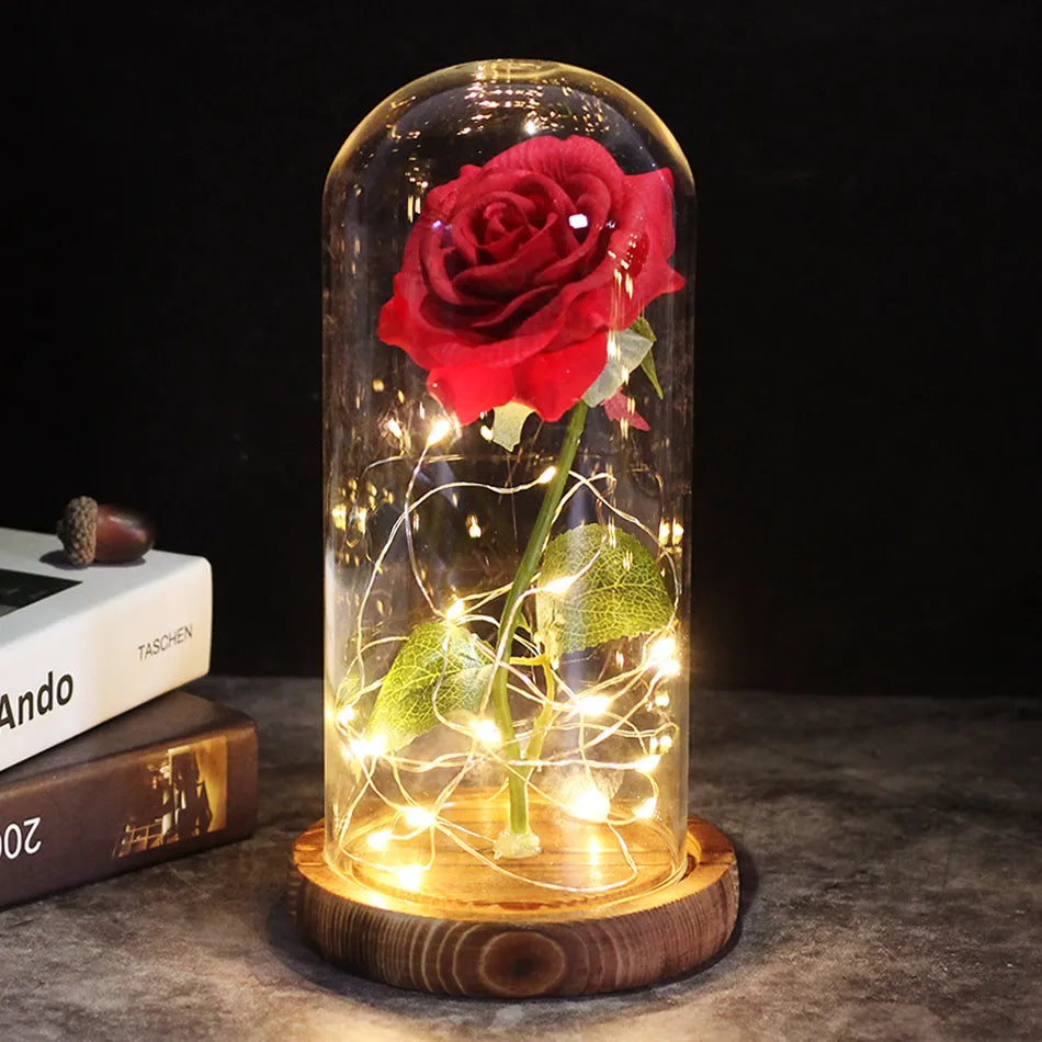 Galaxy Rose Artificial Flowers - Beauty and the Beast Rose Wedding Decor, Creative Valentine's Day and Mother's Gift 🌹✨💖 ShopOnlyDeal