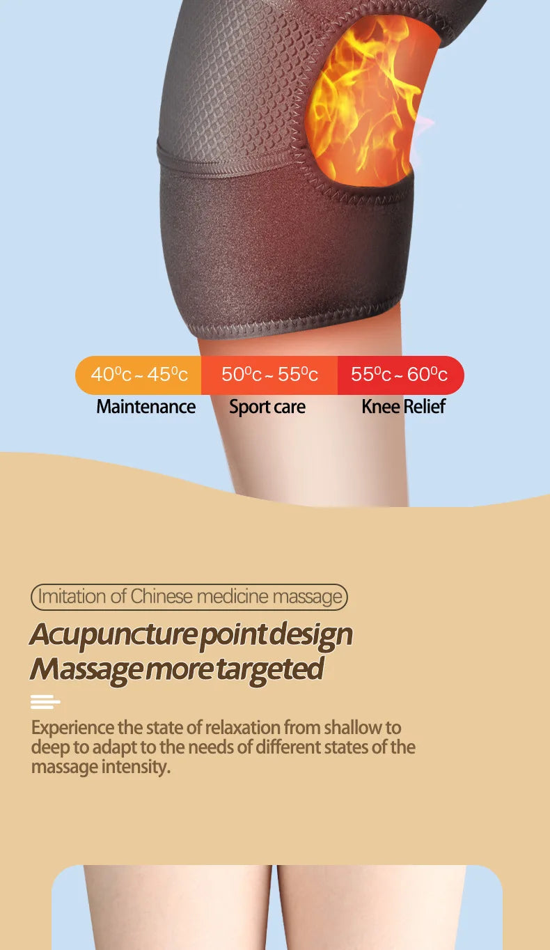 Vibration Heated Knee Massager Shoulder Brace 3-In-1 Heated Knee Elbow Shoulder Brace Wrap 3 Adjustable Vibrations Heating Modes ShopOnlyDeal