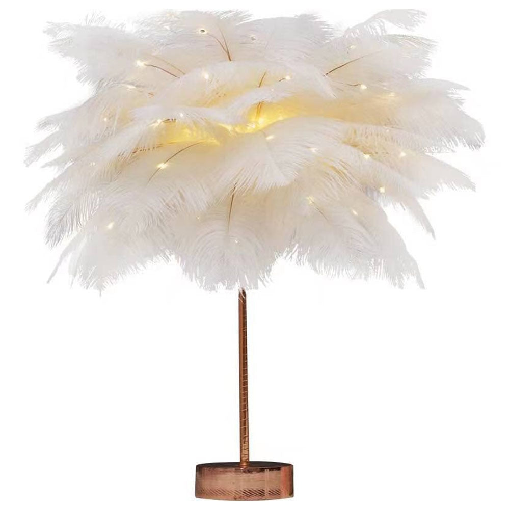 Feather Lamp Home Decoration Bedroom LED Night Light iHotel ns Girl Heart Bedside Lamp Modern Wedding Decoration Small Lantern Festive Gift ShopOnlyDeal