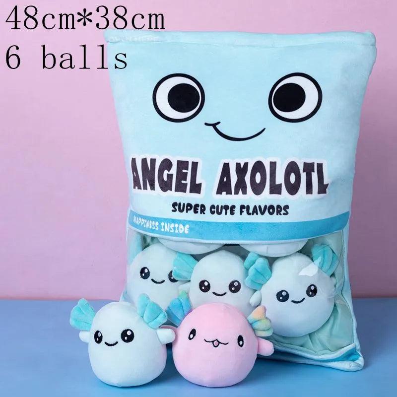 Kawaii Animal Balls Pudding Candy Bag Pillow Plush Stuffed Mini Doll of Donut Boba Milk Tea Bat Newt Cat Nap Plushie ShopOnlyDeal