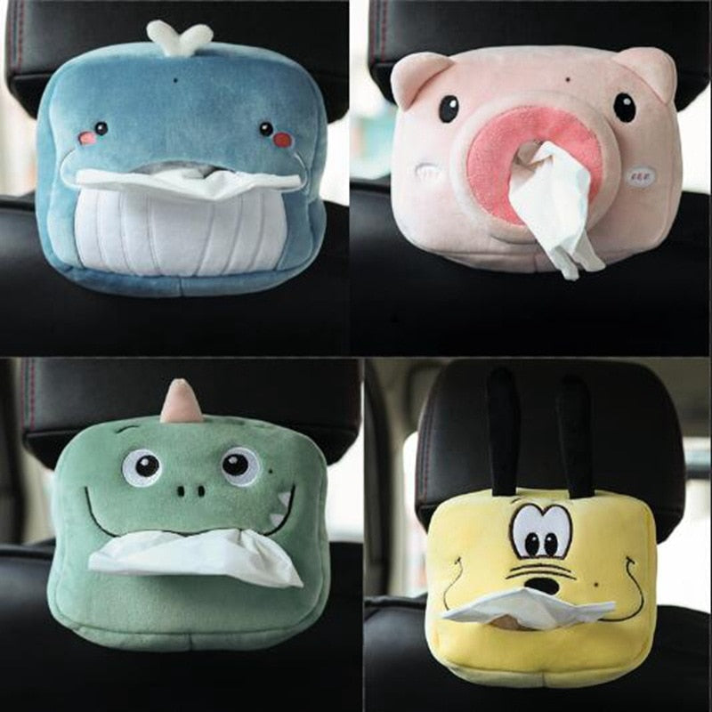 Cute Cartoon Tissue Boxes - Soft Cartoon Paper Napkin Case Animals Car Paper Boxes Lovely Napkin Holder for Car Seat ShopOnlyDeal