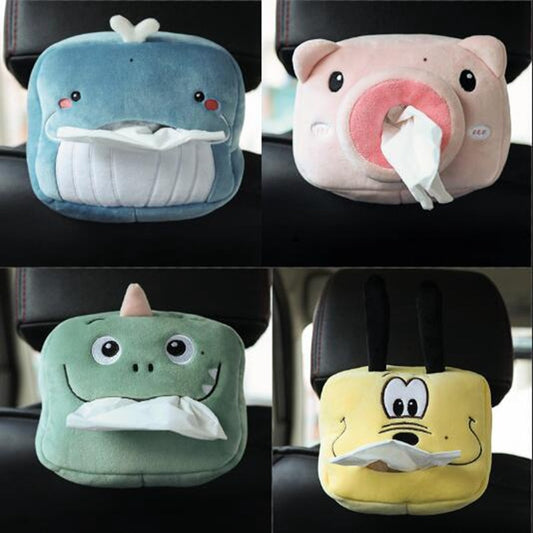 Cute Cartoon Tissue Boxes - Soft Cartoon Paper Napkin Case Animals Car Paper Boxes Lovely Napkin Holder for Car Seat ShopOnlyDeal