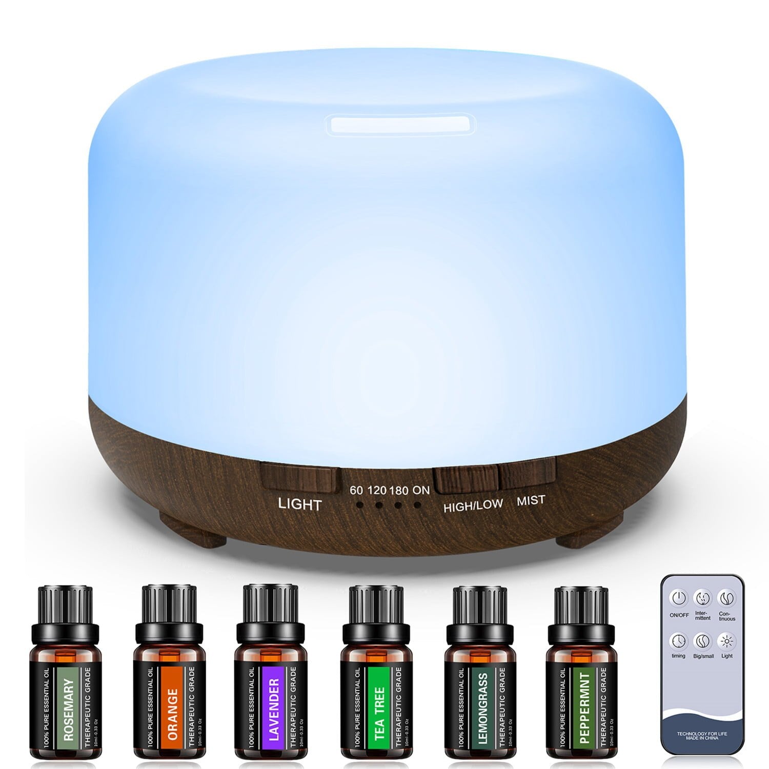 Aroma Diffuser Air Humidifier Aromatherapy Essential Oil Diffuser with Cool Mist Fogger Led Lamp Decoration Multicolor 500ml Upgraded ShopOnlyDeal