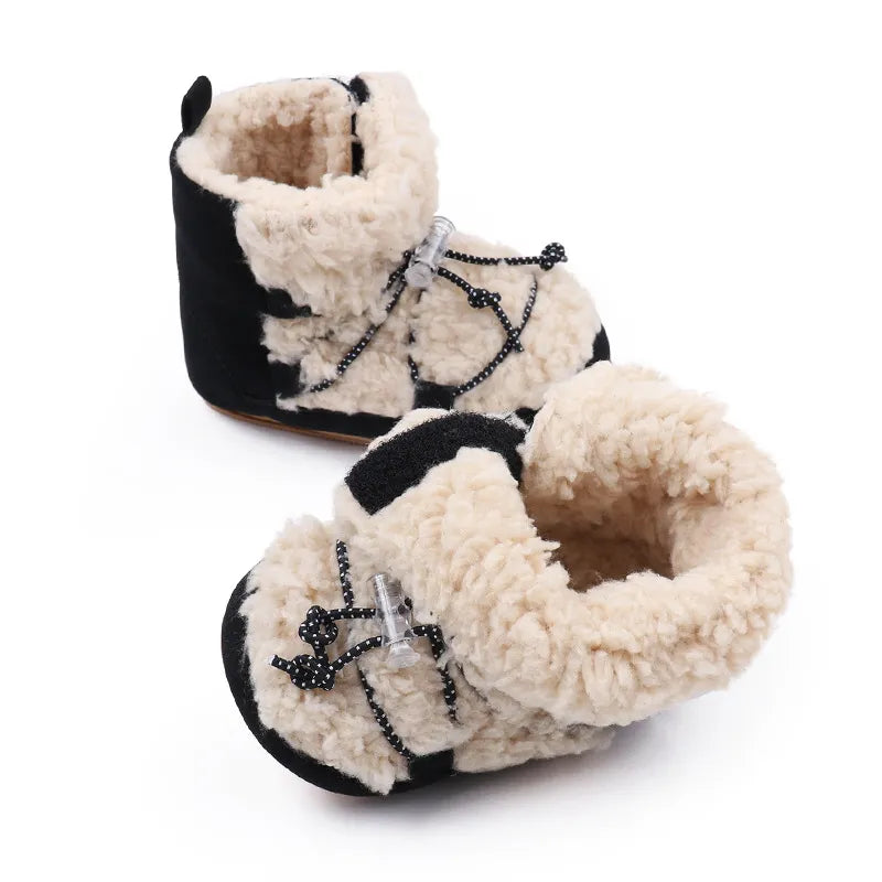 Newborn Girls Snow Boots Coral Fleece Winter Cute Ankle Boots Warm Baby Walking Shoes for Toddler Infant ShopOnlyDeal