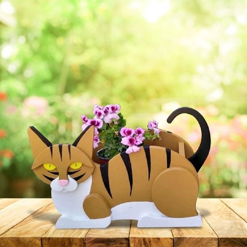 Garden Flower Pot Cat Shape Planter Cows Horse Sheep Rabbit Bear Garden Succulent Pots DIY PVC Flower Planter Garden Home Decor ShopOnlyDeal