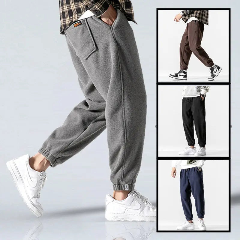 New Loose Jogging Pants for Men - 2023 Fashion Fleece Autumn Winter Warm Sweatpants - Male Outdoor Straight Trousers ShopOnlyDeal