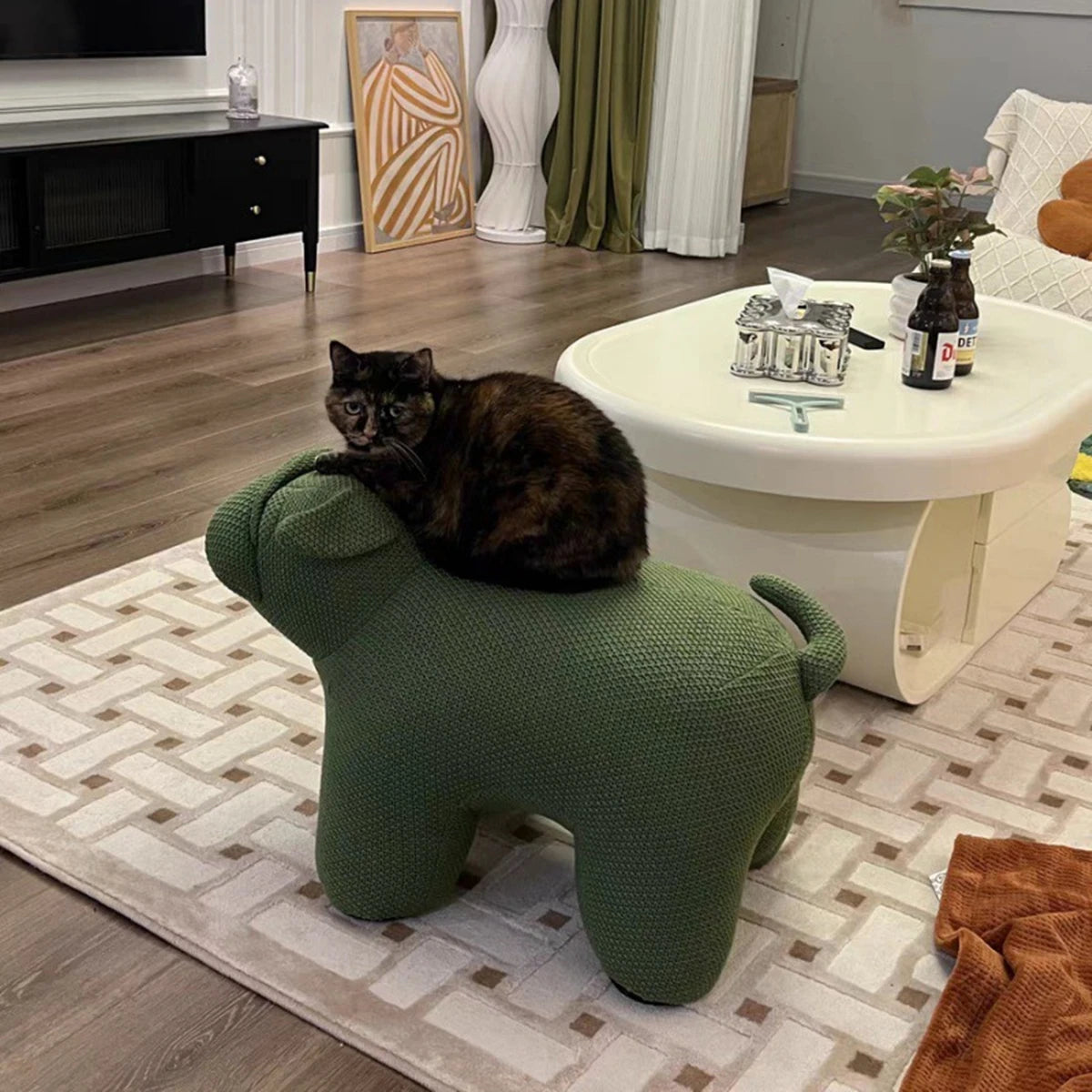 Shar Pei Dog Stool Chair Creative Animal Shape Stool Living Room Furniture Sofa Ottomans Hallway Porch Shoe Stool ShopOnlyDeal