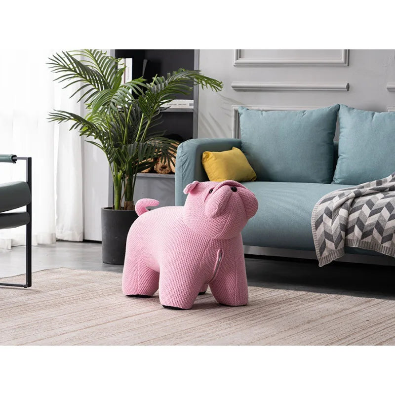 Shar Pei Dog Stool Chair Creative Animal Shape Stool Living Room Furniture Sofa Ottomans Hallway Porch Shoe Stool ShopOnlyDeal