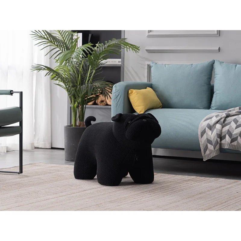 Shar Pei Dog Stool Chair Creative Animal Shape Stool Living Room Furniture Sofa Ottomans Hallway Porch Shoe Stool ShopOnlyDeal