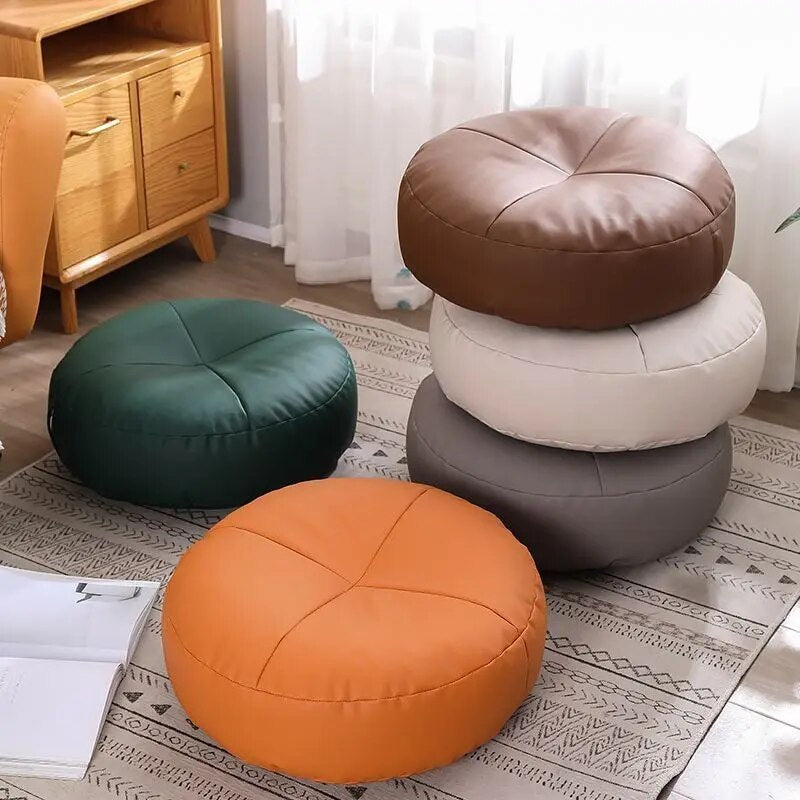 Japanese Cushion Simple Nappa Leather Lazy Person Tatami Futon Living Room Sofa Small Stool Balcony Bay Window Cushion ShopOnlyDeal