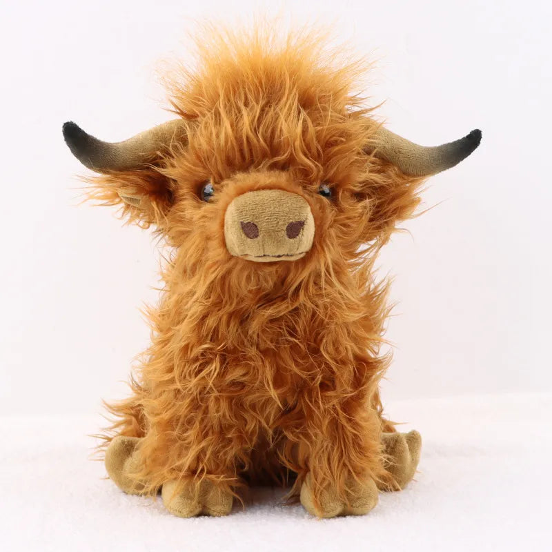 Highland Cow and Sheep Simulation  Animal Plush Doll Soft Stuffed  Cows Cattlle Plush Toy Plushie Gift for Kids Boys Girls ShopOnlyDeal