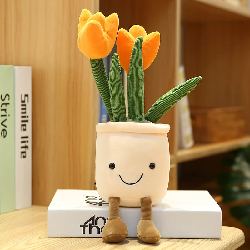 Bring Romantic Charm to Your Space with Simulation Tulip Vases Plush Toys – Stuffed Potted Flowers for Room Decor, Bookcase Display, Soft and Romantic Gifts for Your Girlfriend, and Beautiful Photo Props ShopOnlyDeal