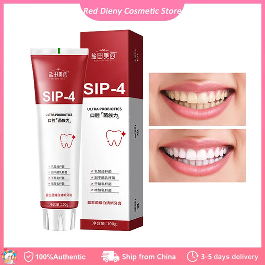 Sip-4 Probiotic Whitening Toothpaste Brightening & Stain Removing Sp-4 Probiotic Toothpaste Fresh Breath Teeth Whiten Toothpaste ShopOnlyDeal