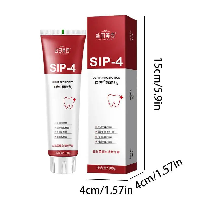 Sip-4 Probiotic Whitening Toothpaste Brightening & Stain Removing Sp-4 Probiotic Toothpaste Fresh Breath Teeth Whiten Toothpaste ShopOnlyDeal