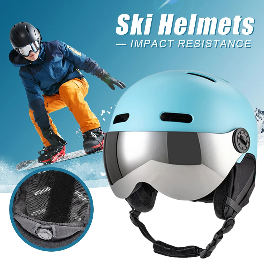 Ski Protective Cap Windproof Snow Ski Helmet with Detachable Glasses ABS Shell and EPS Foam for Skiing Skateboard Snowboarding ShopOnlyDeal