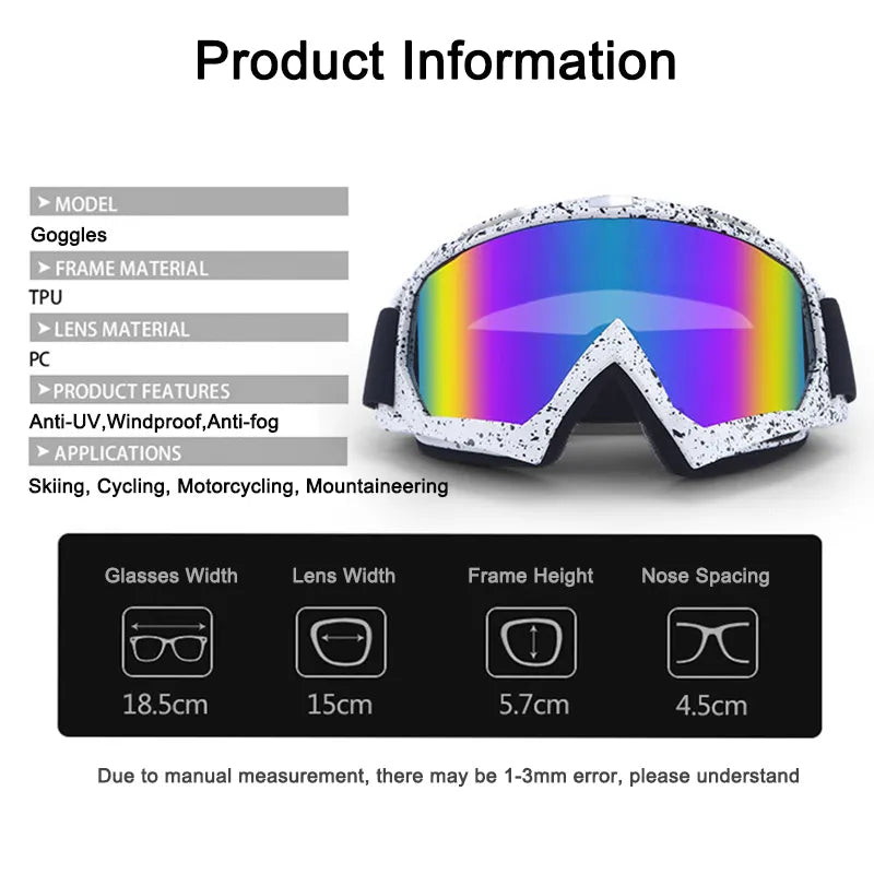 Ski Snowboard Goggles Anti-Fog Skiing Eyewear Winter Outdoor Sport Cycling Motorcycle Windproof Goggles UV Protection Sunglasses ShopOnlyDeal