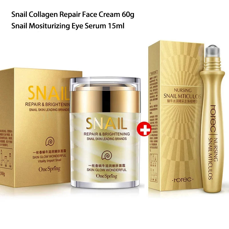 Revitalize Your Skin with our Skincare Set - Snail Cream, Collagen Cream, Anti-Aging Face Cream, and Eye Serum for Brighter, Youthful Complexion ShopOnlyDeal