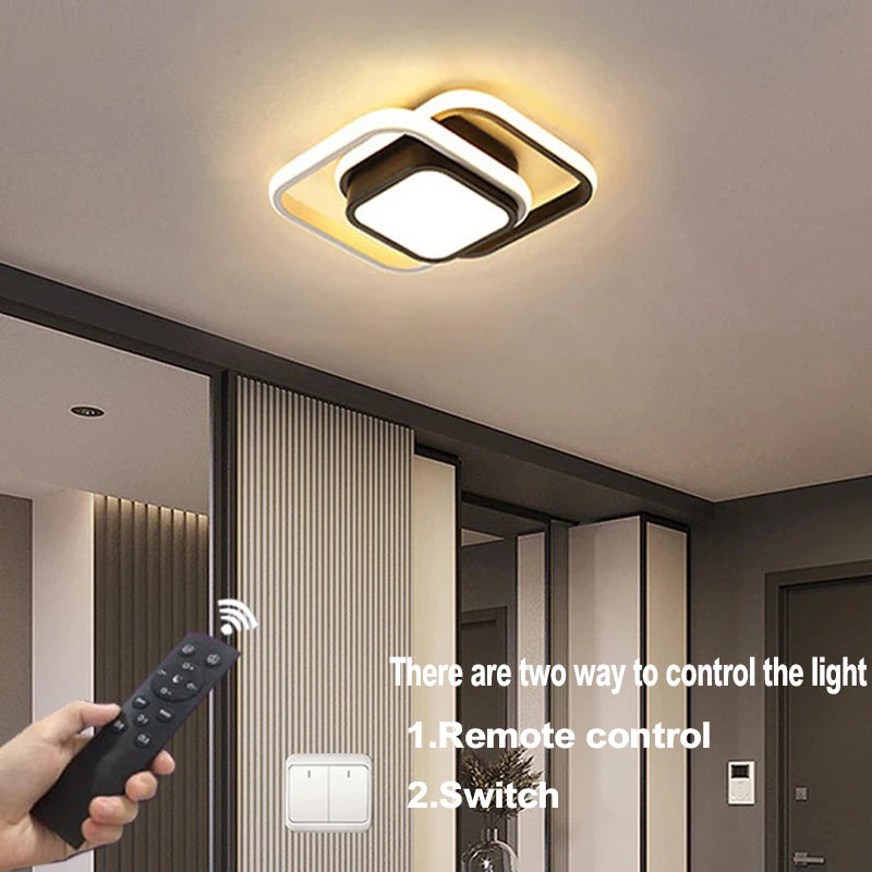 Small Modern LED Ceiling Light 2 Rings Creative Design Ceiling Lamp Indoor Lighting Fixtures Hallway Balcony Aisle Office Lustre ShopOnlyDeal