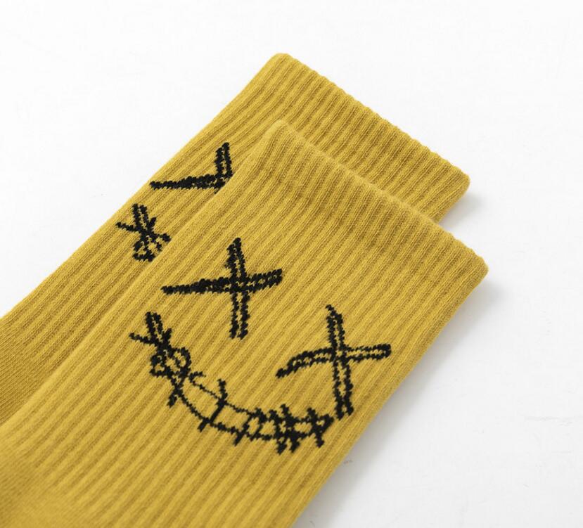 Happy Face Socks Man Clown Fashion Crew Sports Funny Kawaii Embroidery Trend Hip Hop Cotton Socks 3 Pairs/box Mens gifts basketball ShopOnlyDeal