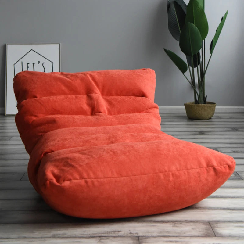 Sofas Cover Puff Chairs Without Filler Linen Cloth Lounger Seat Bean Bag Pouf Puff Couch Tatami Pouf Salon Puff Lazy Bean Bag Easy Choice Official Store