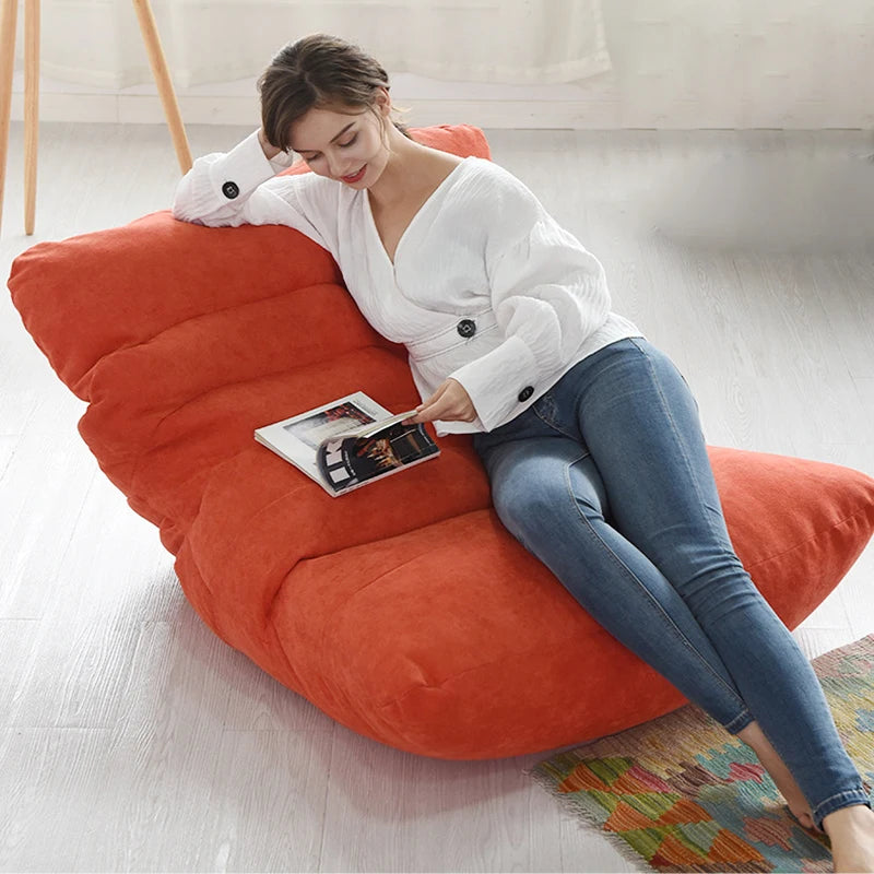 Sofas Cover Puff Chairs Without Filler Linen Cloth Lounger Seat Bean Bag Pouf Puff Couch Tatami Pouf Salon Puff Lazy Bean Bag Easy Choice Official Store