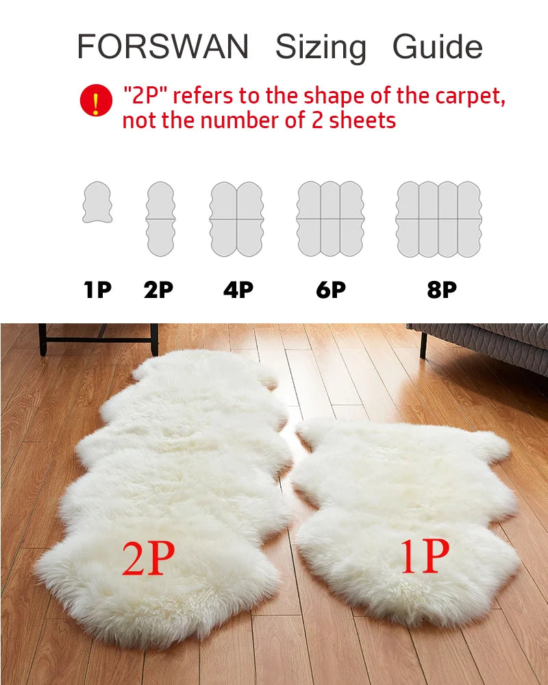 Soft Faux Fur Sheepskin Rug Fluffy Chair Cover Long Hair Children's Bedroom Mat Plush Wool Hairy Carpet Pad Seat Area Furry Rugs ShopOnlyDeal