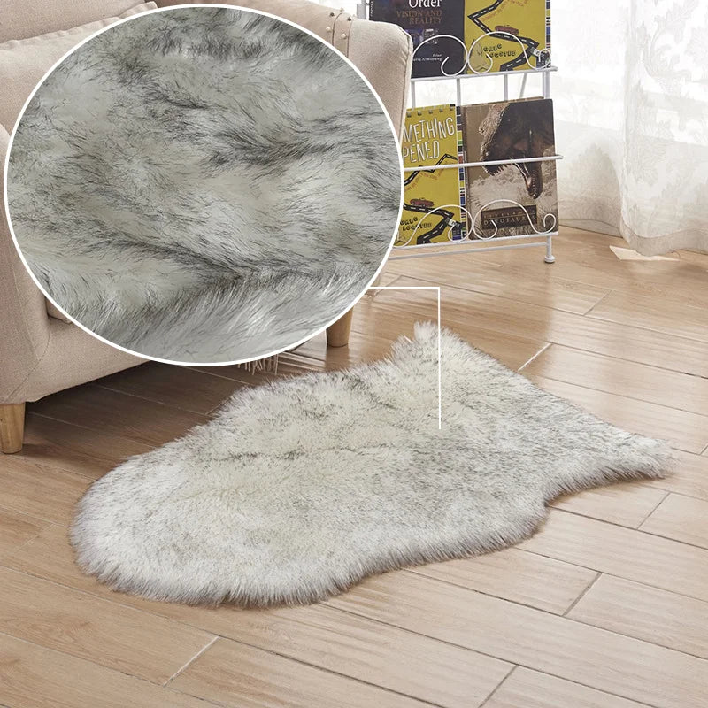 Soft Faux Fur Sheepskin Rug Fluffy Chair Cover Long Hair Children's Bedroom Mat Plush Wool Hairy Carpet Pad Seat Area Furry Rugs ShopOnlyDeal