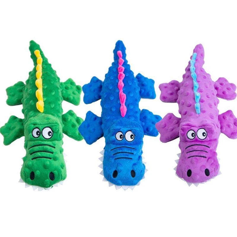 Interactive Plush Crocodile Dog Toy - Durable Squeaky Chew Toy for Small and Large Dogs ShopOnlyDeal