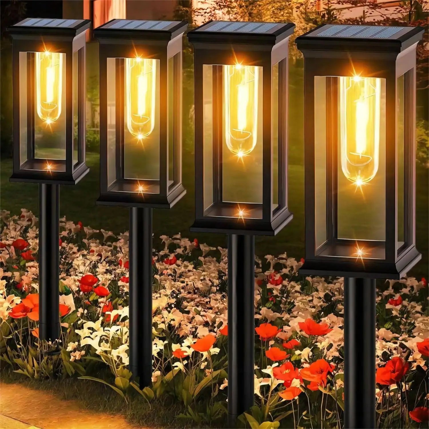 Solar Pathway Lights Outdoor Solar Pathway Garden Lamp Waterproof Landscape Lights Walkway Driveway Lawn Patio Garden Decor ShopOnlyDeal