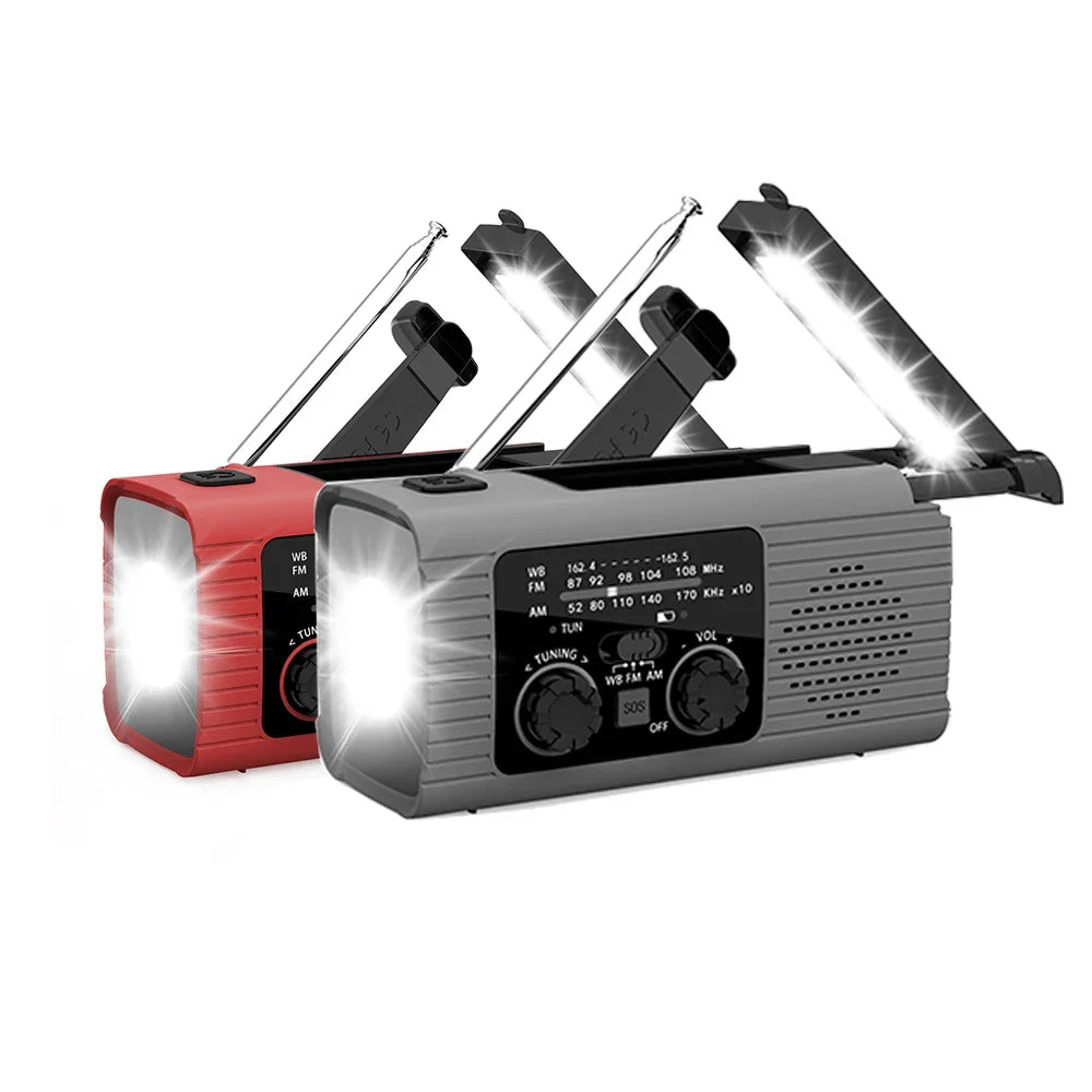 Solar Rechargeable Radio with LED Light: Your Waterproof Outdoor Emergency Companion ShopOnlyDeal